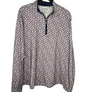 SanSoleil Quarter Zip Long-Sleeve Top Size XL Tennis Pink Blue Activewear